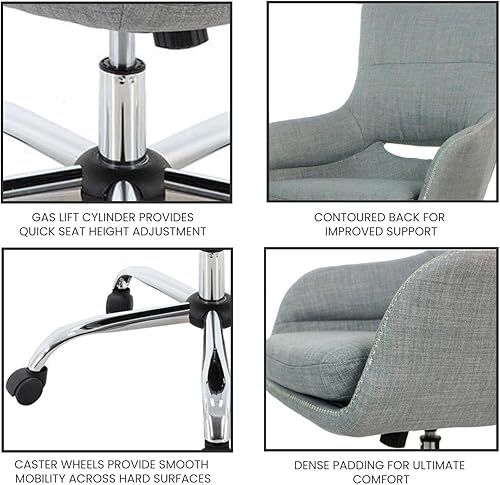 Miniatura 9 de Hanover Savannah - Silla de oficina con respaldo alto color rosa con ruedas y elevador de gas HOC0018 39500