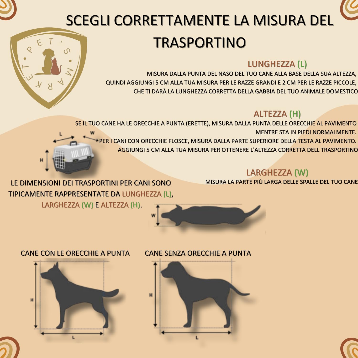 Pet’s Market Trasportino Skudo 3 Gatto Cane Rigido Sacchetti Igienici in Omaggio Accessorio da Viaggio Animali Porta in Ferro Fessure Conforme agli Standard Aerei (3 (60X40X39h))