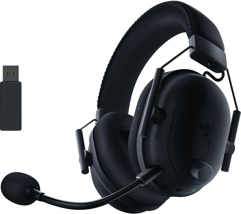 Razer BlackShark V2 Pro auriculares inalámbricos para juegos: Sonido envolvente espacial THX 7.1 - Controladores de 50 mm - Micrófono desmontable - para PC, PS5, PS4, Switch, negro