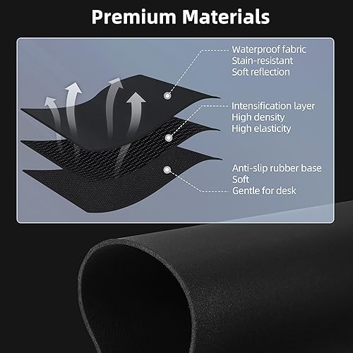 Miniatura 5 de Alfombrilla de mouse con cargador inalámbrico de 10 W, almohadilla de escritorio de tela y almohadilla de carga inalámbrica de cuero 2 en 1,