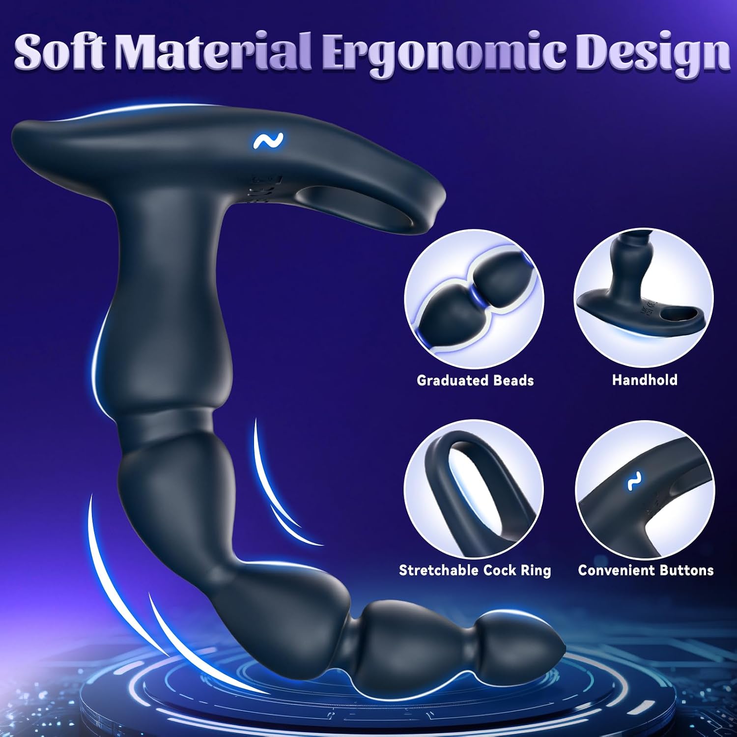 Vibrating Anal Beads Beginner-Friendly Butt Plug, IMOTANI Adult Sex Toy for Men Women Couples, Flexible Silicone Prostate Massger Vibrating Butt Plug with 10 Vibration Modes