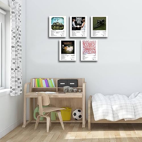 Miniatura 7 de OTE URHE Pierce The Veil - Póster de edición limitada HD para dormitorio, álbum de música, decoración de pósteres artísticos (juego de 5, 8 x 10