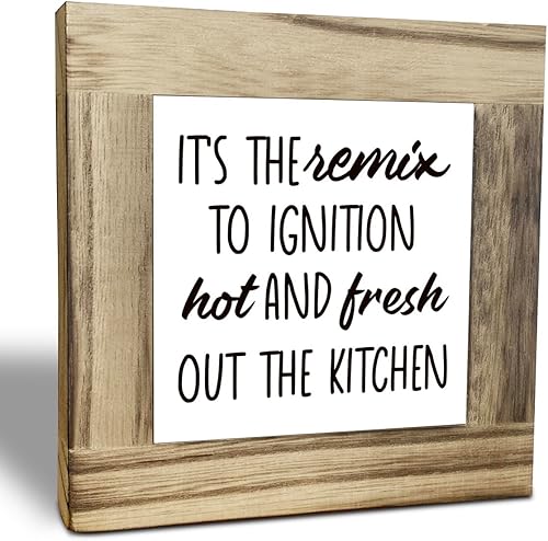 Cartel de cocina, letreros de madera con placas de caja, letrero de decoración de estante, letrero de cocina rústica, decoración de cocina de casa