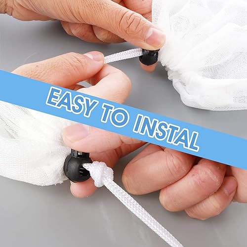 Miniatura 6 de Thinp Paquete de 6 redes de limpieza de piscina, 9 x 12.2 pulgadas, bolsa de malla fina, bolsa de repuesto con cordón de tracción y bloqueo, bolsas