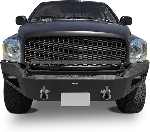 Miniatura 2 de Hooke Road Ram 1500 Parachoques delantero y trasero para Dodge Ram 1500 2006 2007 2008 Pickup Truck parachoques de acero con placa de