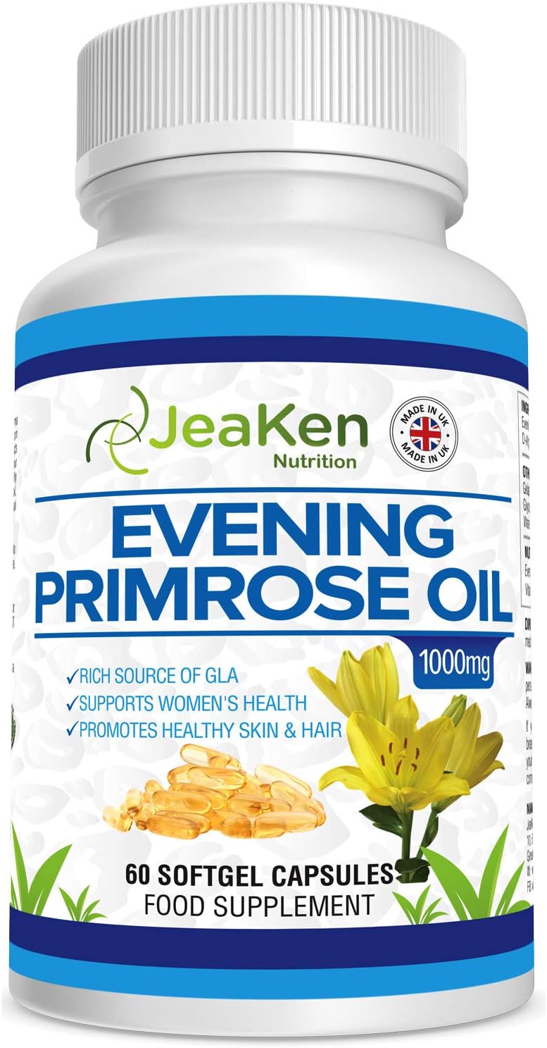 Evening Primrose Oil Capsules 1000mg 60 High Strength Evening