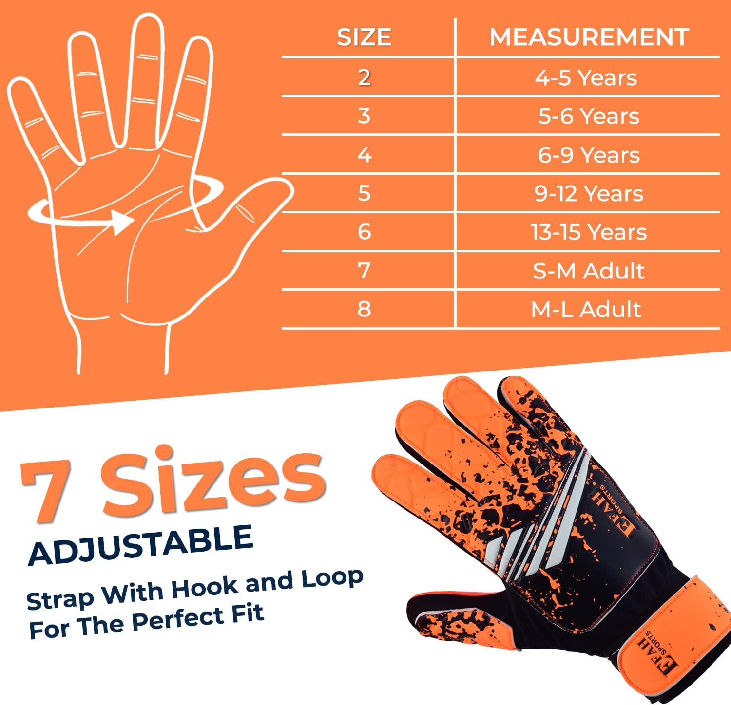 Soccer Goalkeeper Gloves for Kids Boys Children Youth Football Goalie Gloves with Strong Grips - Image 6