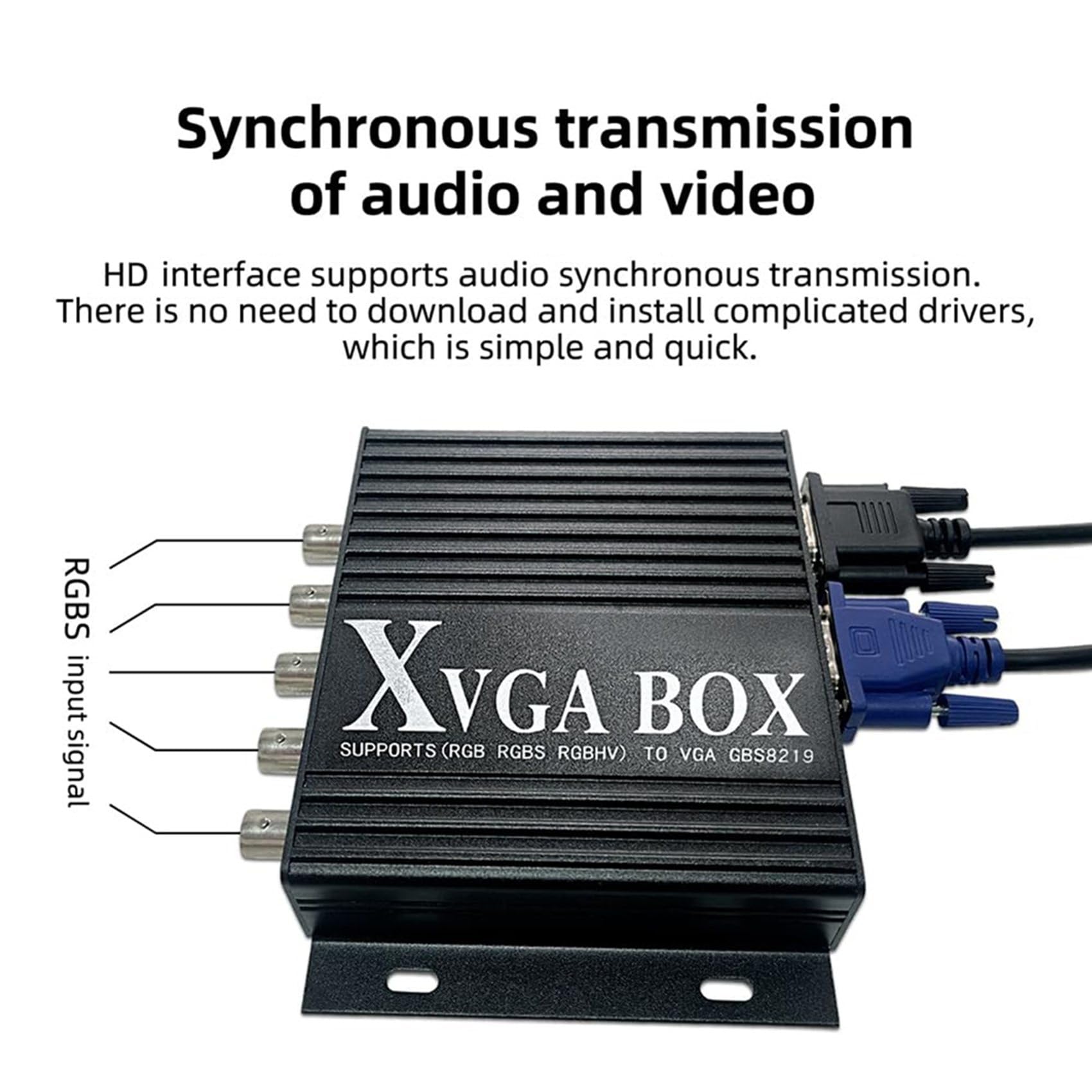 3X Convertisseur Vidéo Industriel XVGA Box RGB vers VGA RGBS vers VGA Convertisseur Vidéo pour Moniteur Industriel GBS-8219 Prise UE