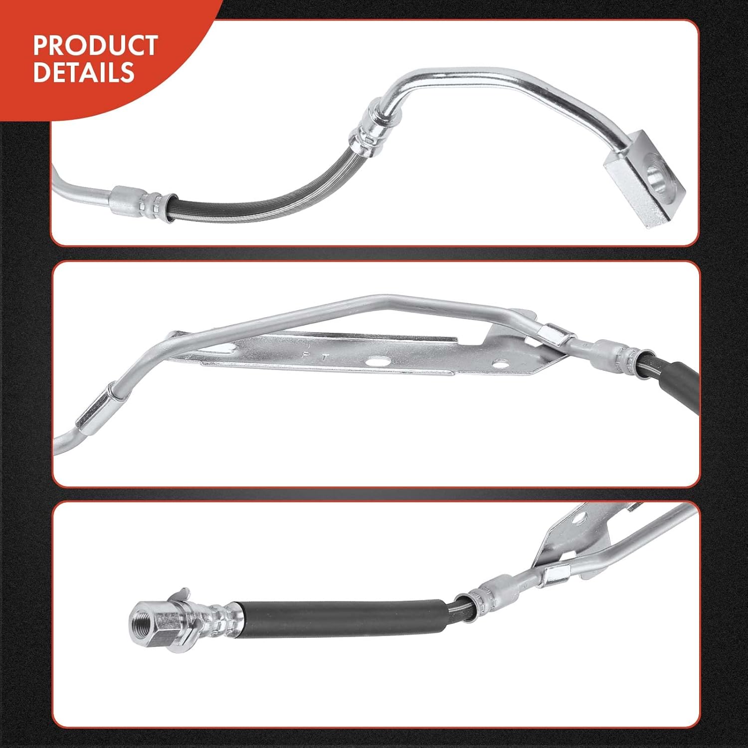 A-Premium Front Driver and Passenger Brake Hydraulic Hose Compatible with Select Dodge Models - Dakota 1997-2002, Durango 1999-2002, RWD - Replace# 52008992AB(Pack of 2)