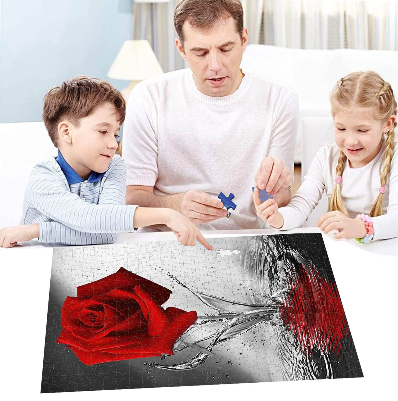 Hölzernes 8000-Teile-Puzzle Wasserrose-Familienspiel