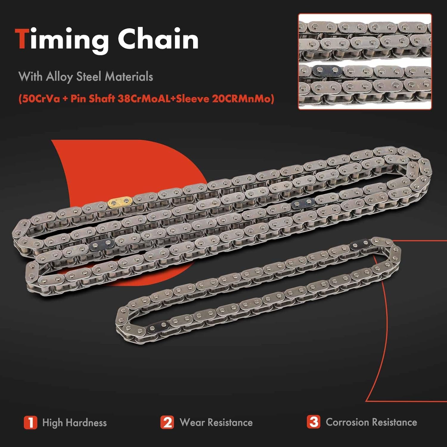 A-Premium 9PCS Engine Timing Chain Kit W/Sprocket & Tensioner & Guide Compatible with Toyota - Corolla 2014-2018, Corolla iM 2017-2018 - L4 1.8L - Replace# 1355937050, 135210T030