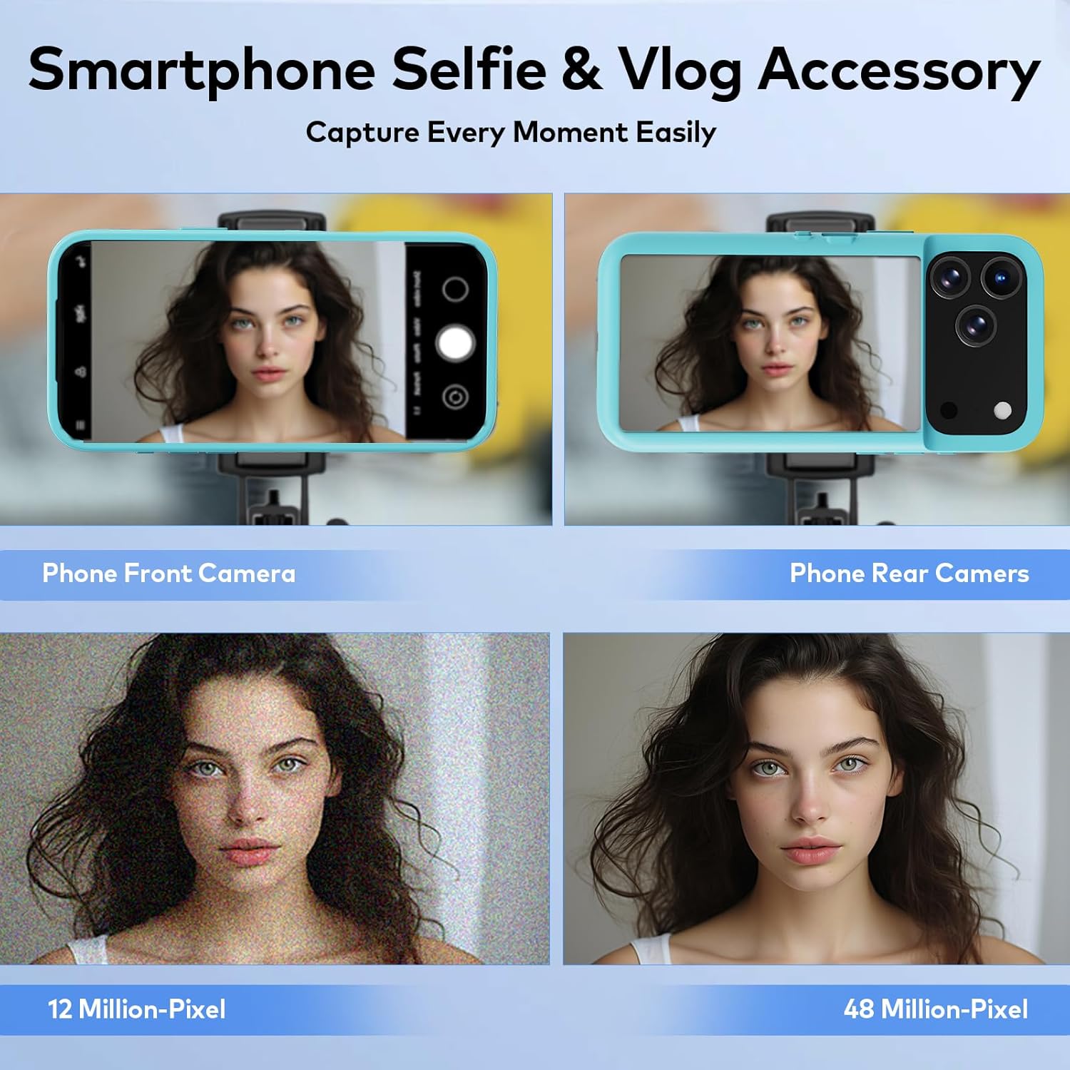 Yuanjing for iPhone 17 Pro Case with LCD Screen Back Camera Monitor Smart Phone Cover with Selfie Vlog Monitor【NOT NFC Case】 for DIY Wallpapers Live Streaming(Blue, iPhone 17 Pro)