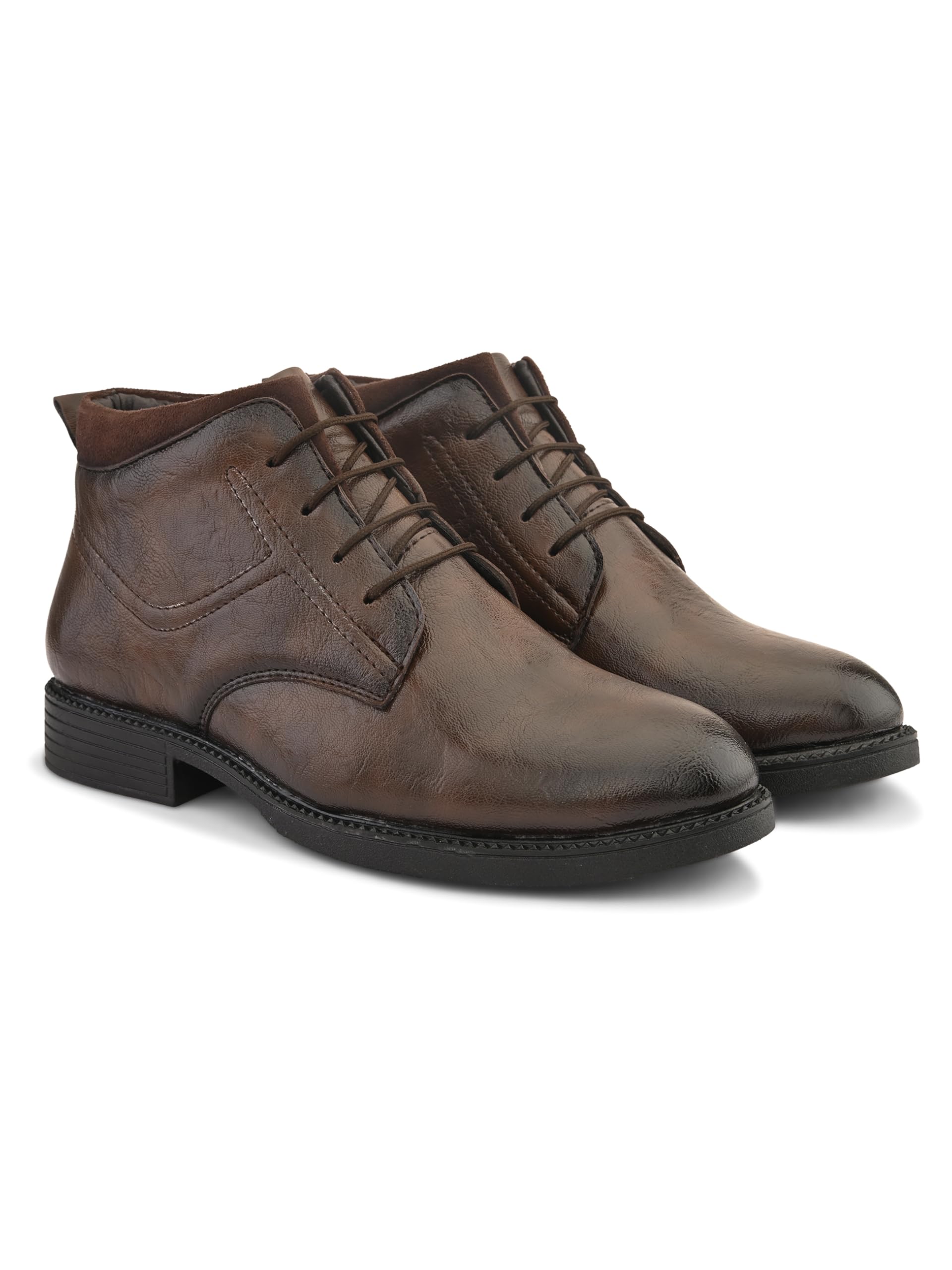stanphord Men's Aurevo PU Leather Ankle Classic Lace-Up Dress Boots | Durable Outsole, Cushioned Insole, Stylish Formal-Casual Chukka-picture-29