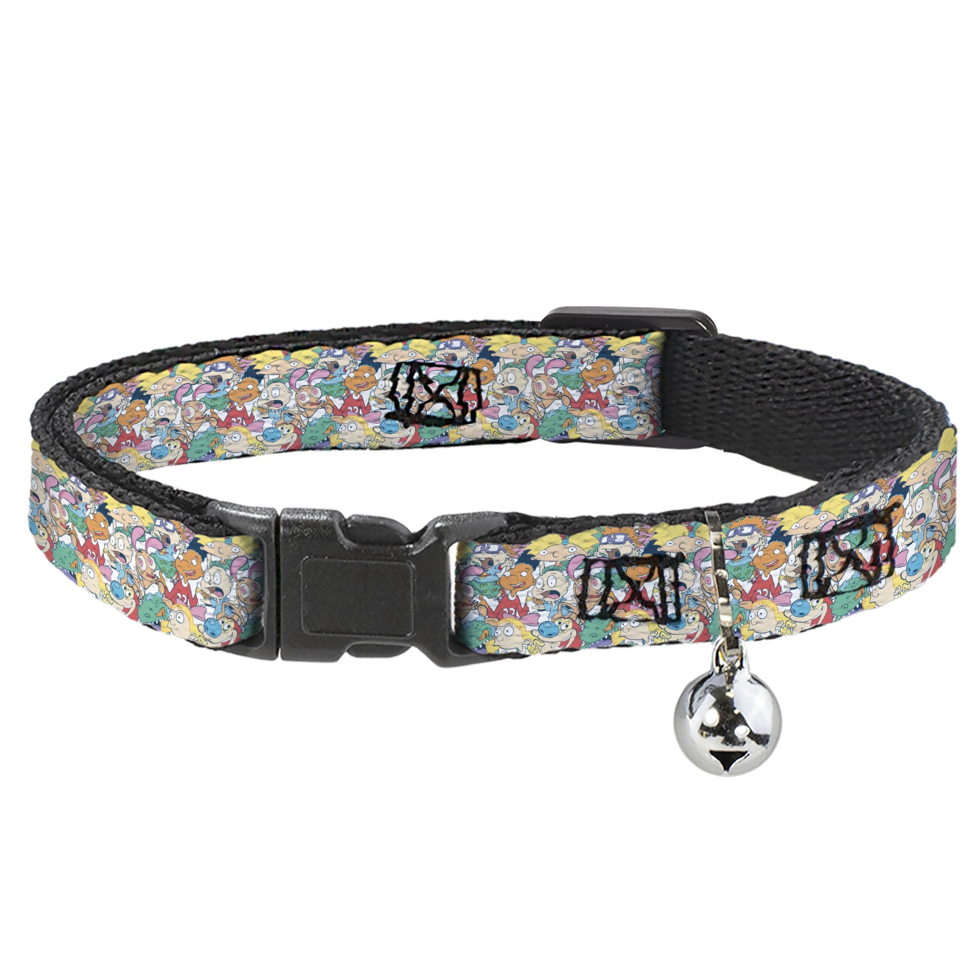 Collar para gato Nick 90s con diseño collage de 8 personajes 1