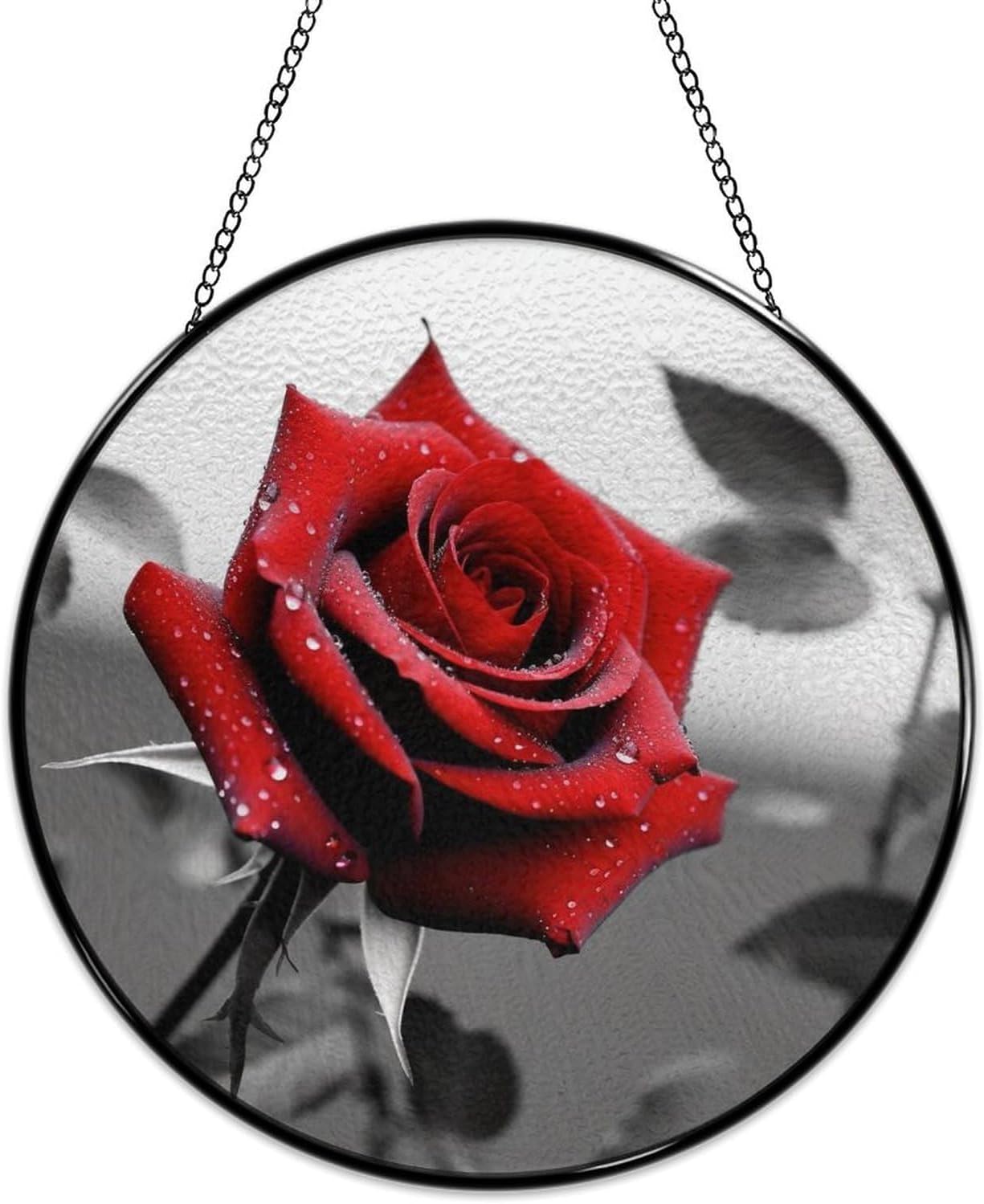 Round Garden Suncatchers 16x16cm, Chain, Hook, Shatterproof
