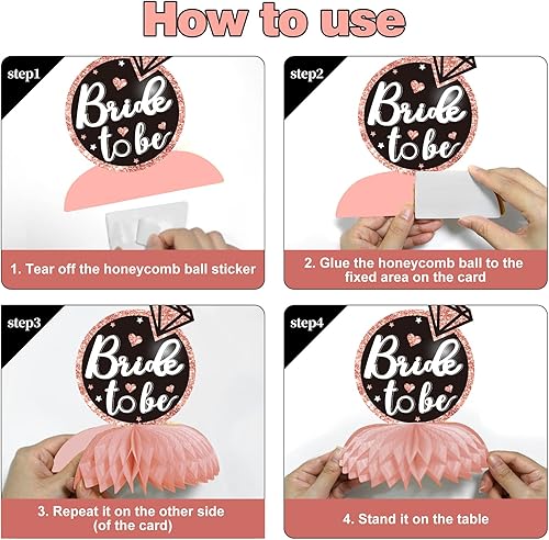 Miniatura 6 de 8 piezas de decoración de despedida de soltera, centros de mesa de nido de abeja, decoración de mesa de despedida de soltera de oro rosa,