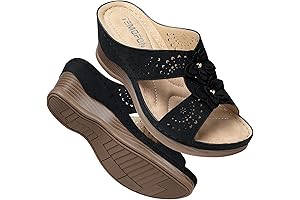 Female Summer Leather Wedge Sandals: Dressy Heels, Comfortable and Breathable Summer Shoes