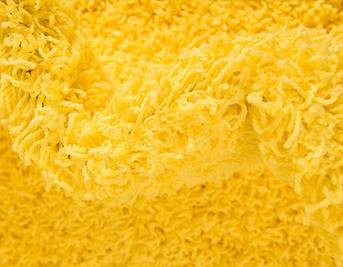 Miniatura 7 de Unique Loom Colección Solid Shag - Alfombra de área de la colección Solid Shag (7 pies 10 pulgadas x 10 pies, rectangular, color amarillo (Tuscan