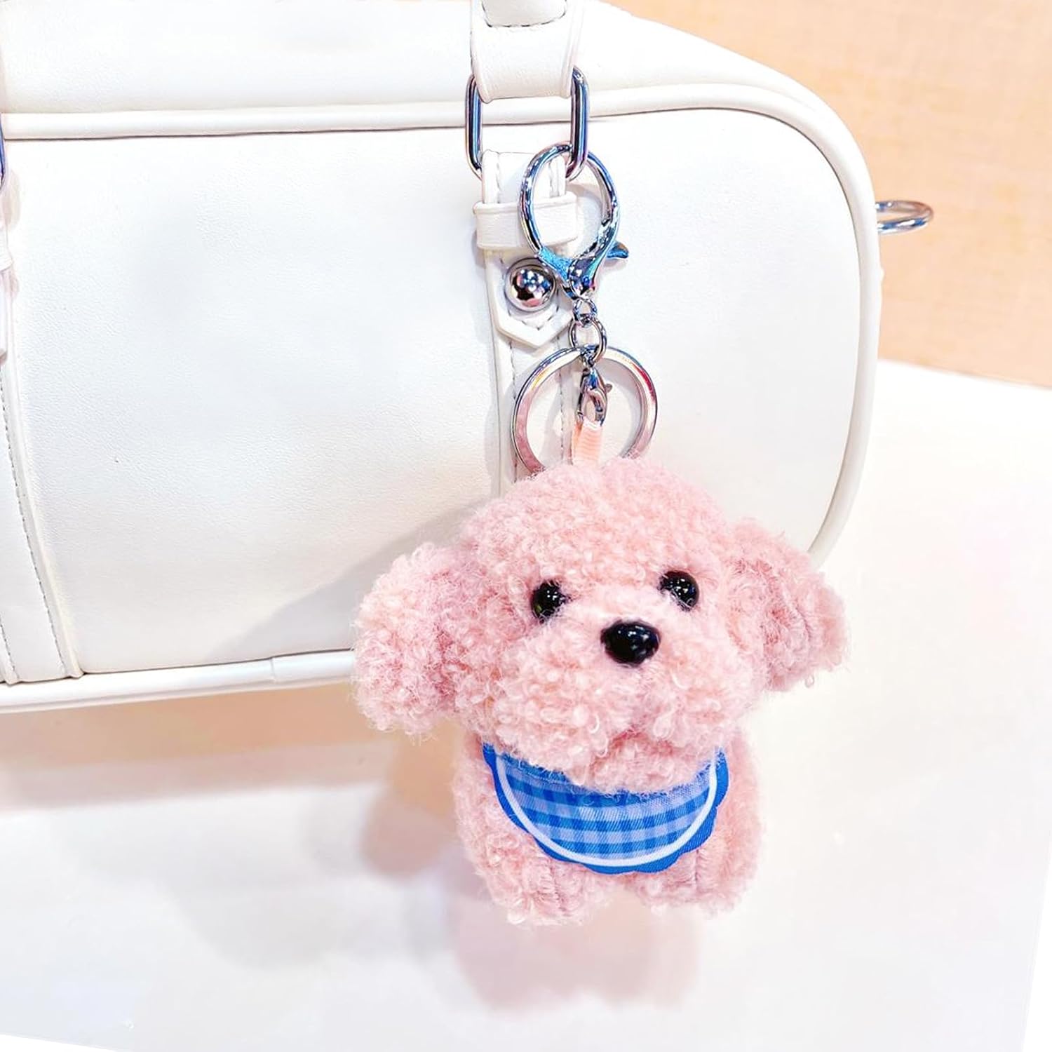 Poodle Plush Keychain – Funny Puppy Keyring Charm for Women, Men, Kids | Car Key Handbag Purse Backpack Decor & Birthday Gift - Image 6