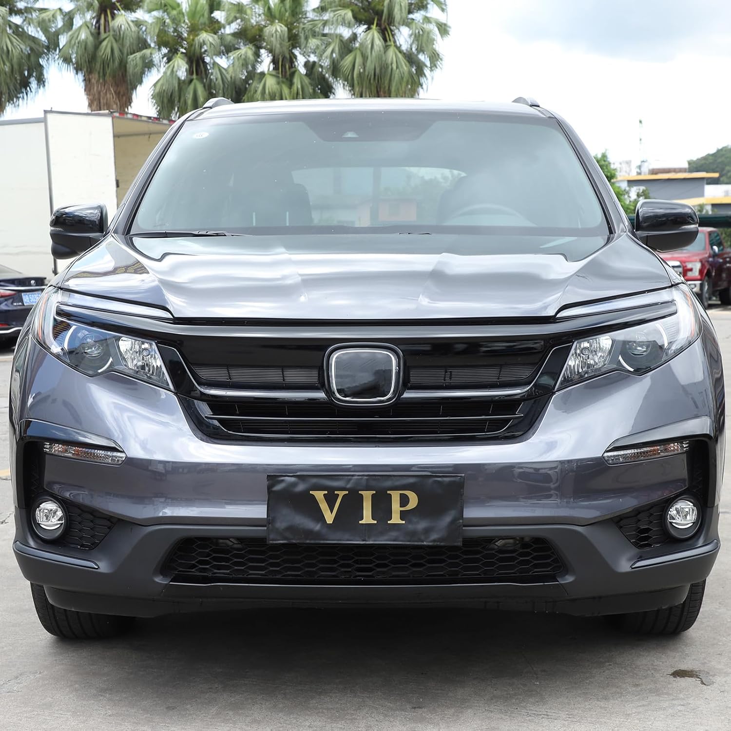Front Bumper Trim Strip Front Corner Bumper Guards Compatible with Honda Pilot 2015-2022 Front Bumper Corner Protection Cover Trims (Piano Black)