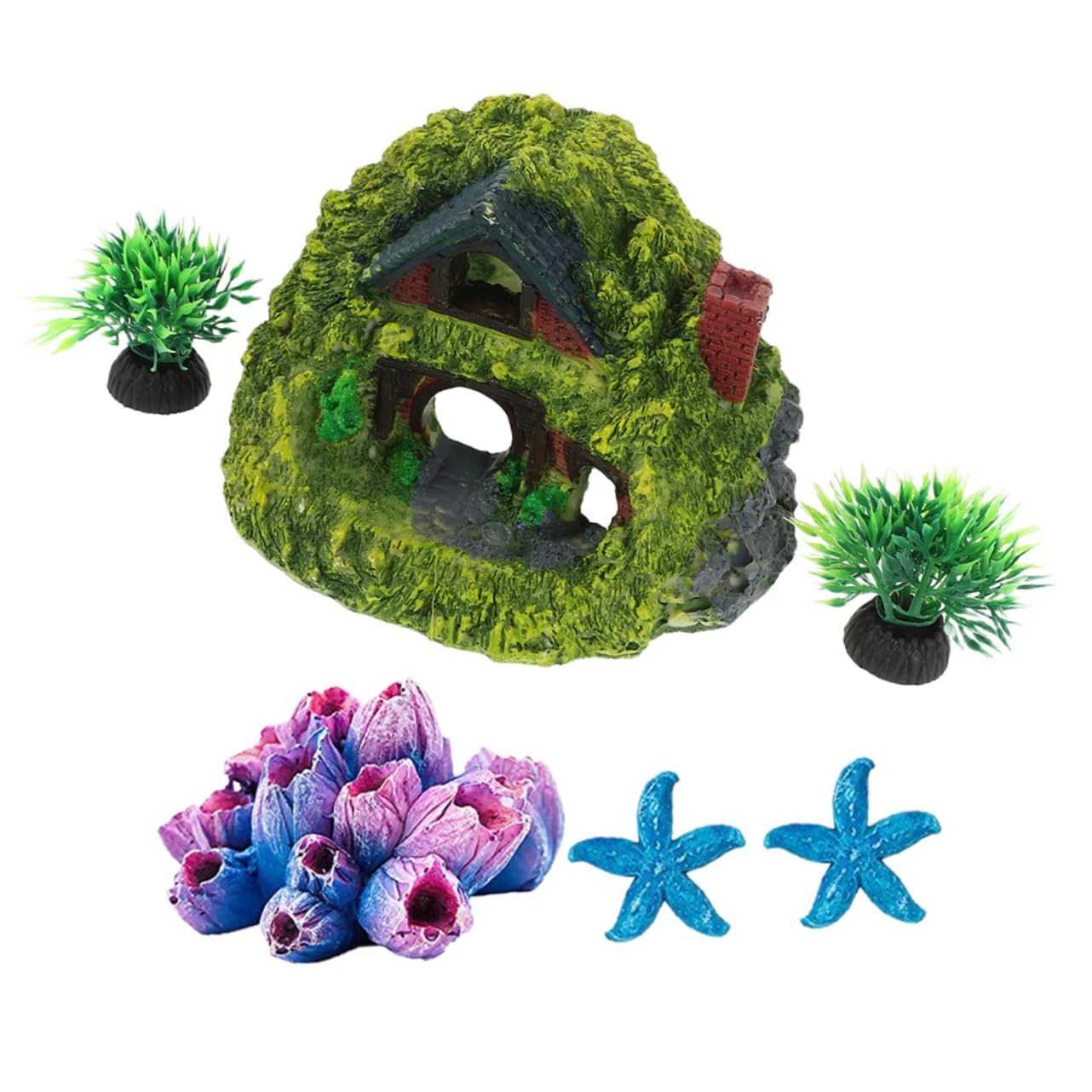 BESPORTBLE 1 Set Resin Fish Tank Landscape Ornament Compact Fish Cave Hideaway for Shrimp and Small Aquatic Pets
