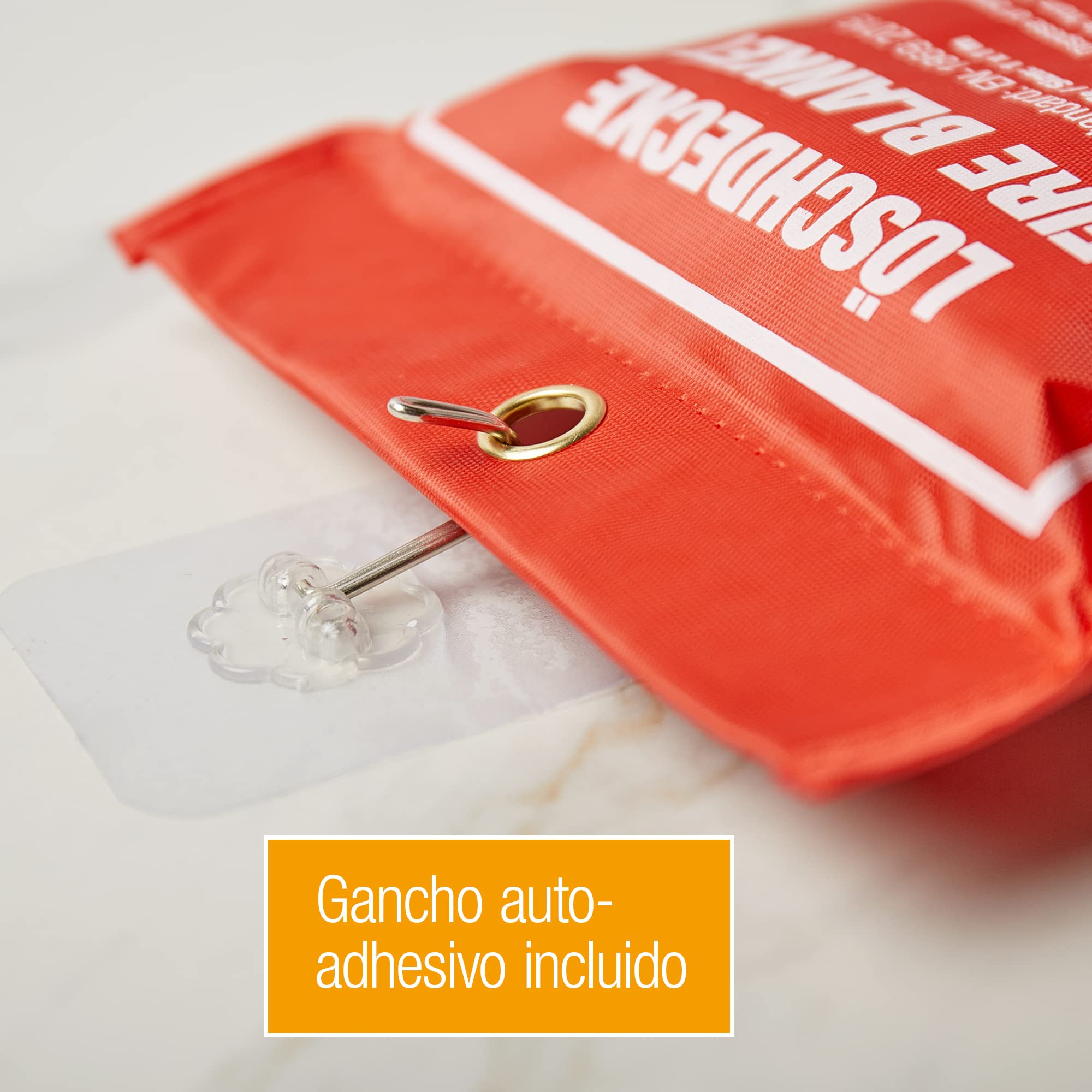 Amazy Manta Ignifuga (XL | 1,2 x 1,2 m) Incl. Bolsa Protectora + Gancho – Manta antincendios para extinguir Fuegos incipientes y Mayor Seguridad para hogar, para Oficina o almacen