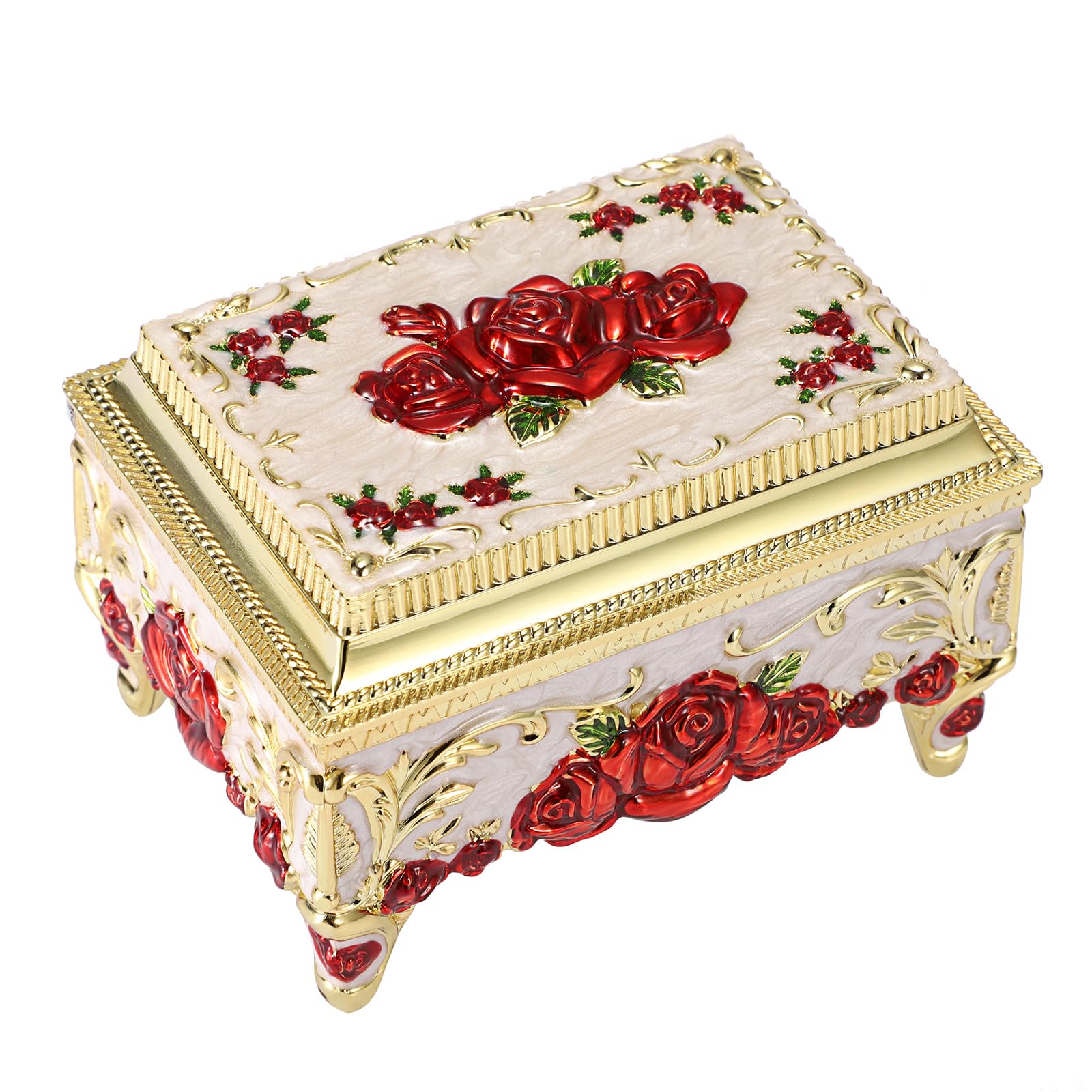 Caja de música decorativa para organizar collares en el tocador
