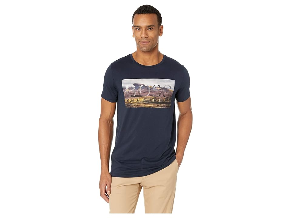 

BOSS Hugo Boss Mountain Logo Graphic Tee (Navy) Men's T Shirt