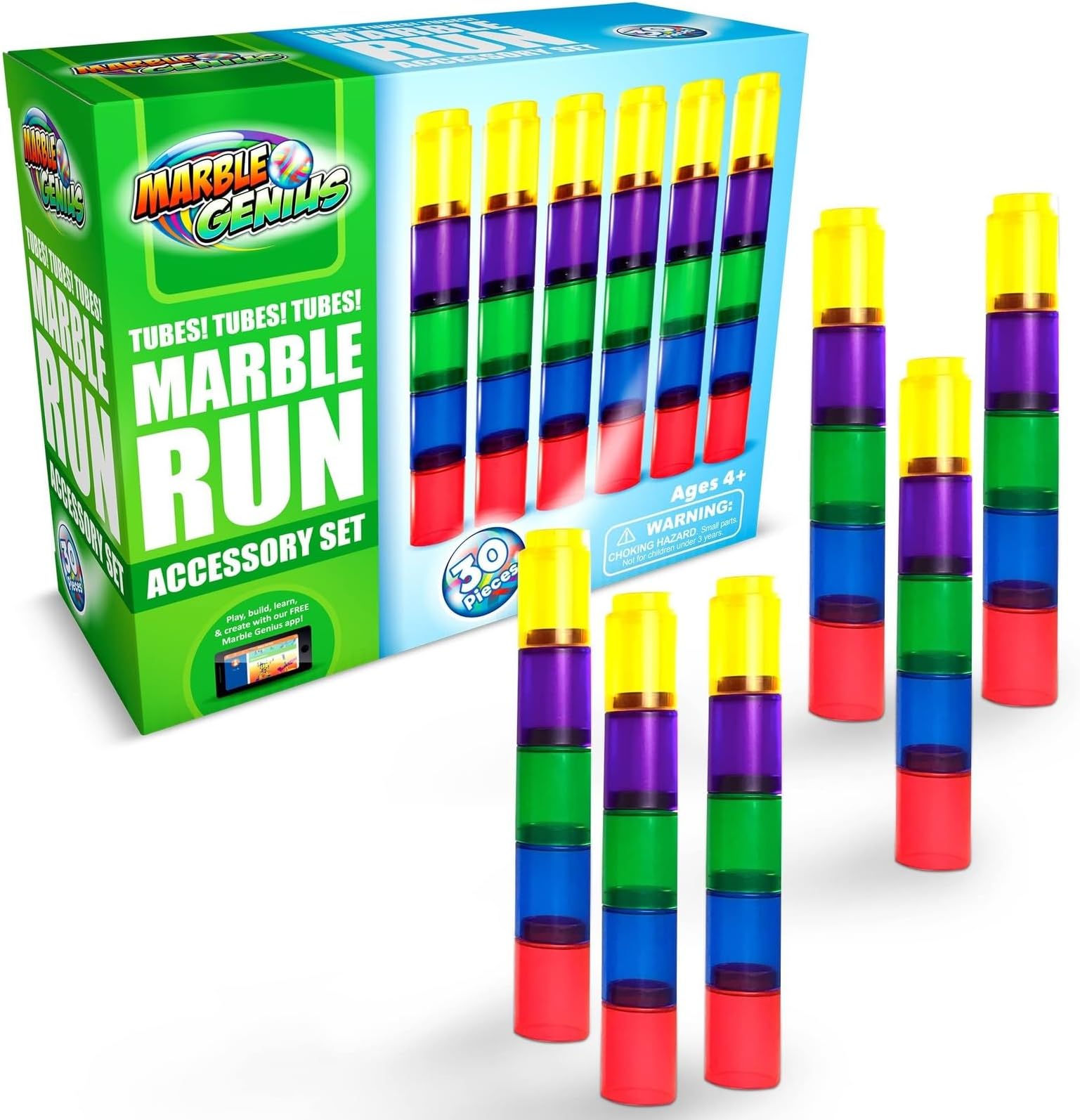 Tubes! Tubes! Tubes! - Marble Run Accessory Add-On Set (30 Pieces)
