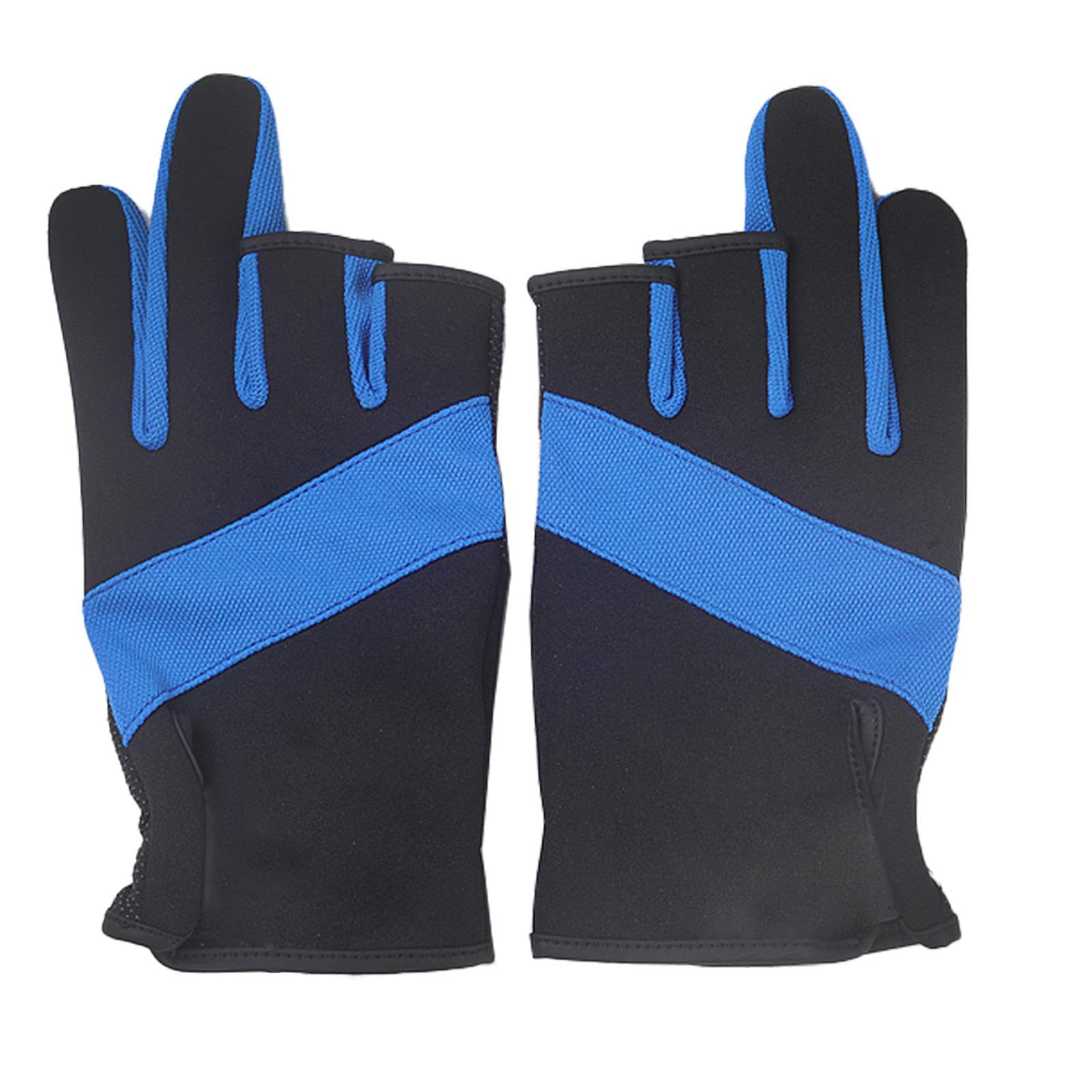 Zqkimzi Winter-Angelhandschuhe, Paddling wasserdichte Handschuhe, Kajak-Angelhandschuhe, drei Finger geschnittene Handschuhe, kaltes Wetter, Angelhandschuhe, wasserdichte Kajak-Angelhandschuhe für Sport & Freizeit