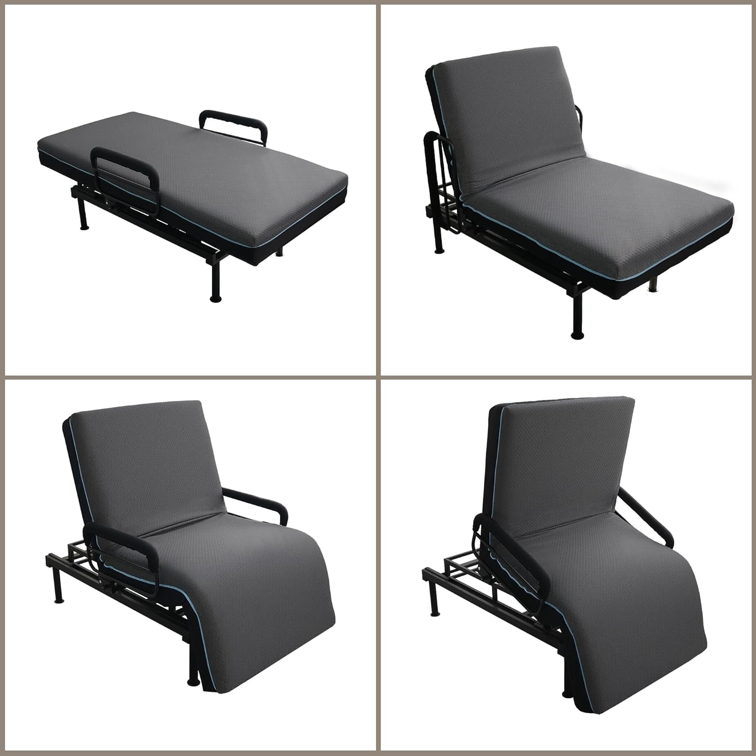 Adjustable Twin Electric Bed Mattress for Seniors,Electric Hospital Beds with Wired Remote for Handicapped, Backrest Adjustment 70°, Best Bed for Elderly, Safe Standing/Sitting/Lying Aid