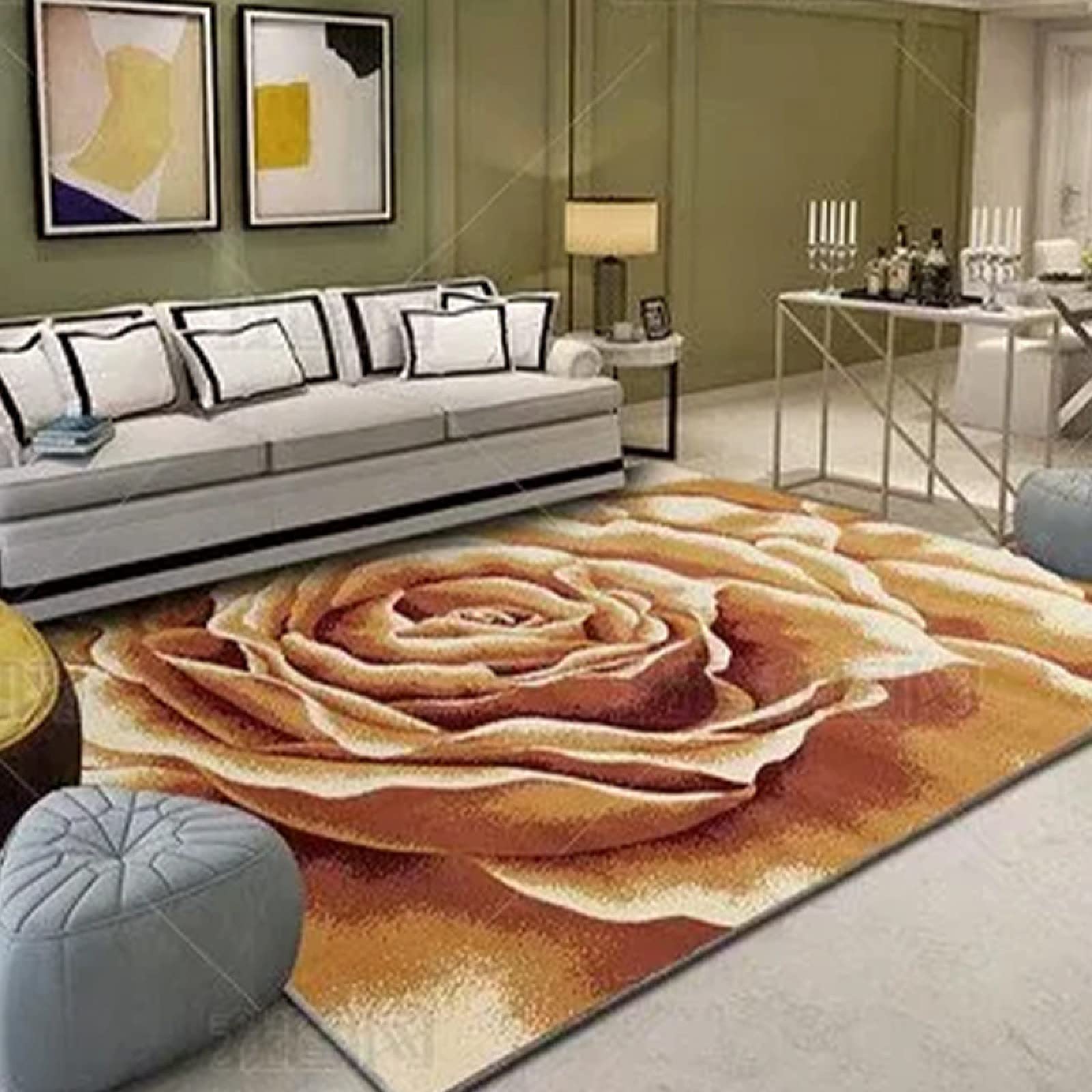 Tapis de salon peluche et antidérapant lavable pour un confort sécurisé 80x200