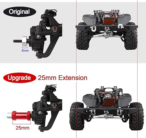 Miniatura 10 de Hobbypark - Paquete de 4 cubos de transmisión hexagonal de rueda de 0.472 in, acoplador combinador de aluminio de 0.591 in, extensión de