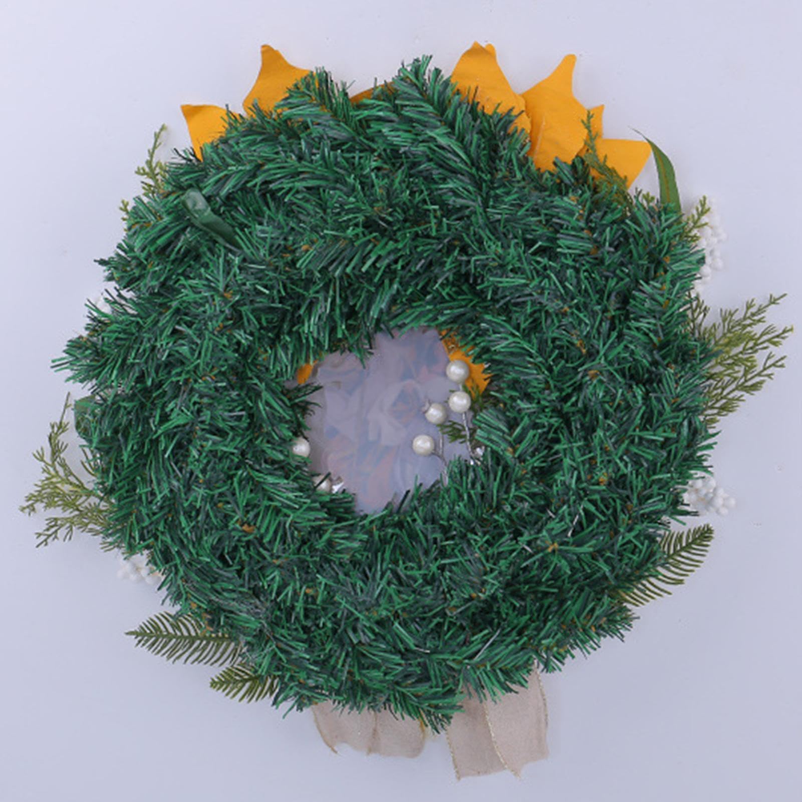 Coronas Navideñas para Puerta Principal Decoración De Pared Nacimiento | Corona Navideña Artificial Con Luces LED Para Porche Chimenea Cocina Salón Dormitorio Entrada Escuela Bodas Restaurante