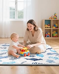 Baby Play Mat, Non-Slip Baby Mat for Floor, Soft Thicker Playpen Mat, Portable Playmat, Crawling Mat for Babies, Toddlers & Infants to Play and Learn 50"x50"
