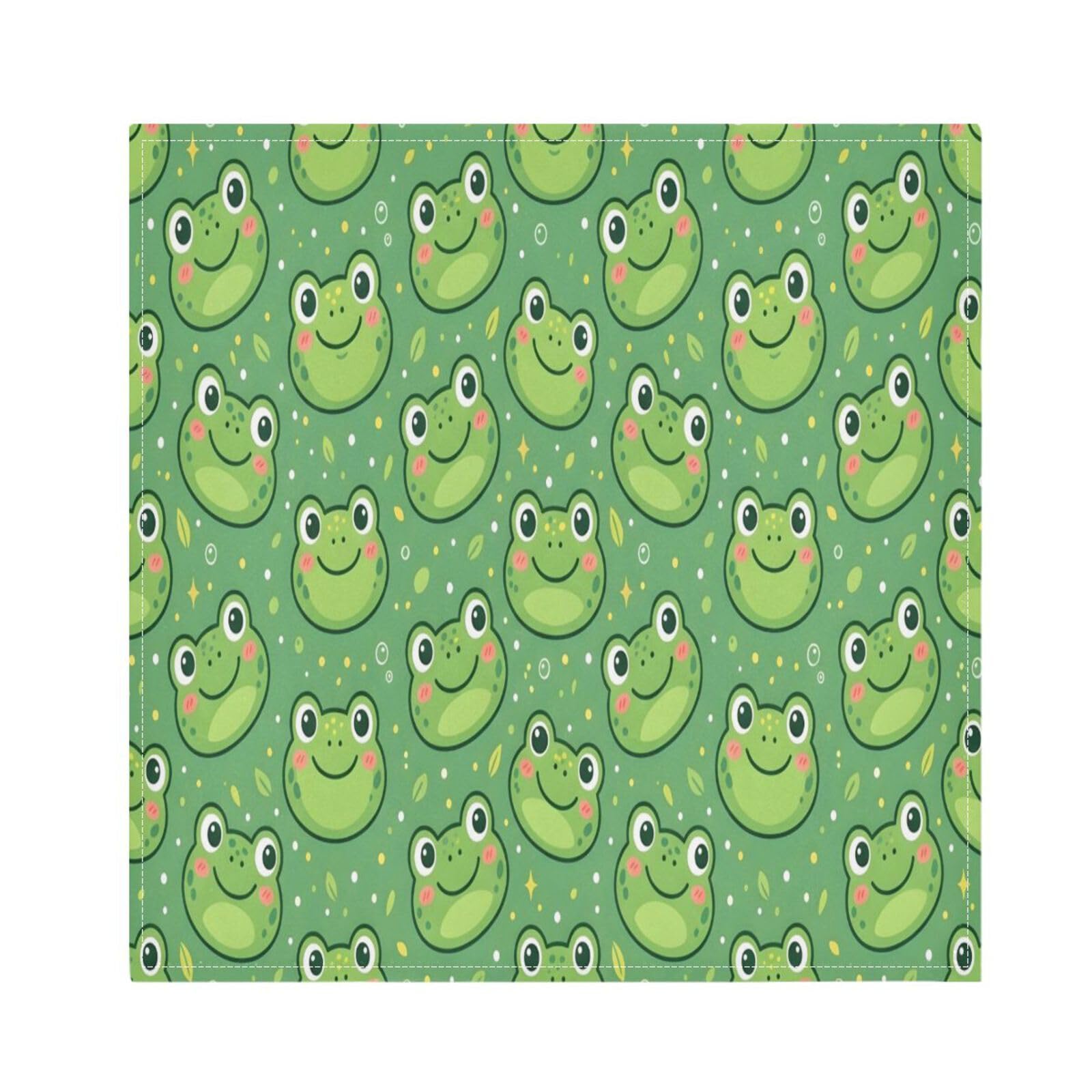 Ttgoth Frogs Cloth Napkin Set of 4 Washable & Reusable Dinner Napkins for Dining Table, Banquets, Wedding, Party, 50x50 cm