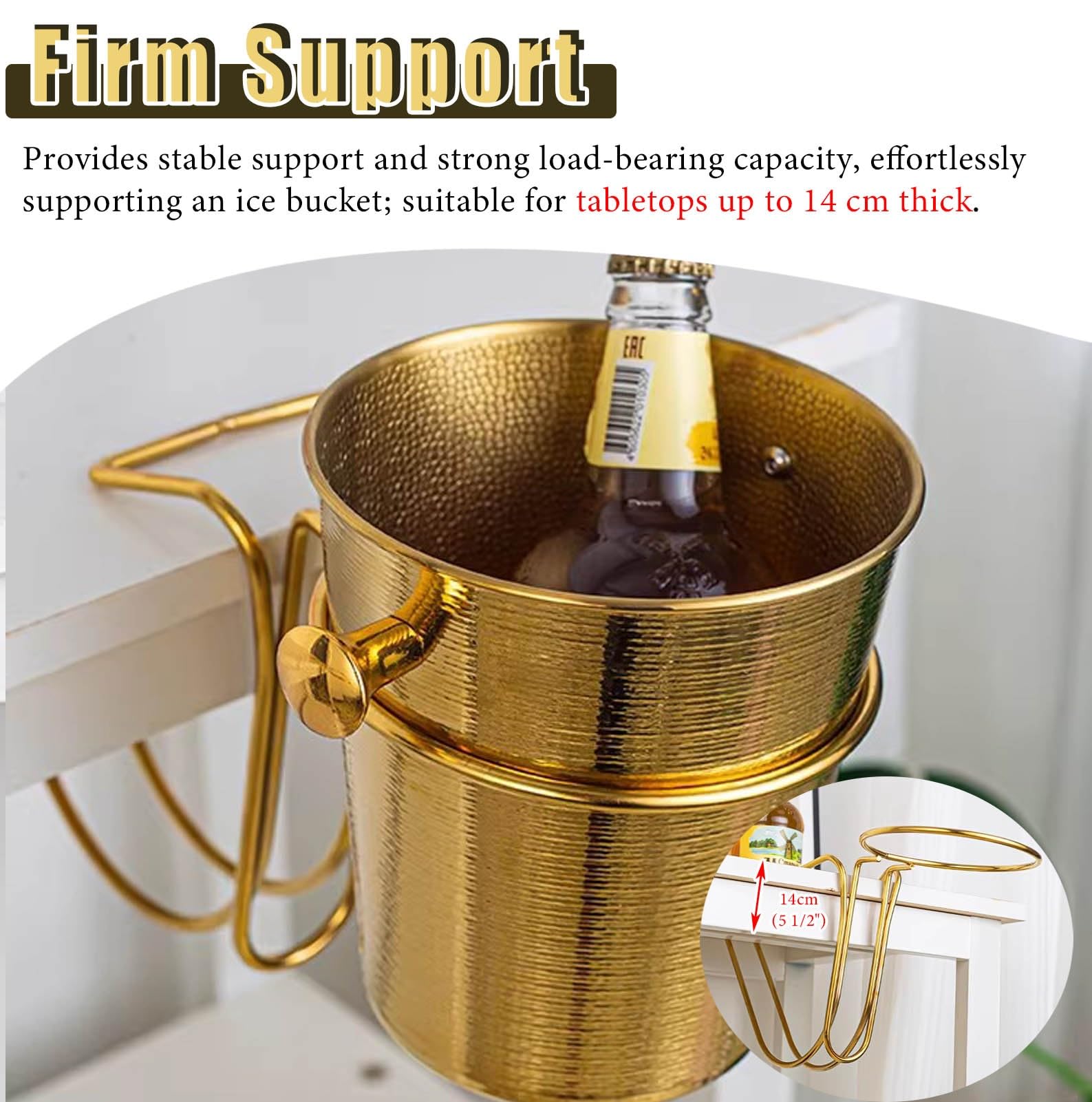 Secchiello per ghiaccio da tavolo con apribottiglie, in acciaio inox, portabottiglie refrigerato per feste, supporto salvaspazio per champagne