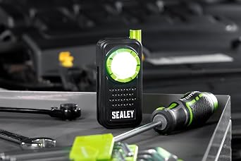 Sealey 8W COB LED & 1W SMD LED Pocket Light with Flexi Inspection Light, 600lm - LED600FX, Green and Black [Energy Class A]