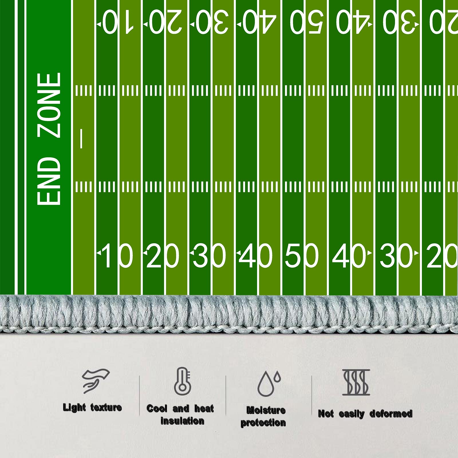 Sportbereich-Teppich American-Football-Rugby-Teppich Kinderteppich Fußball-Teppich Spielmatte mit Gummi-RückseiteTeppich rutschfest für Kinderzimmer Kinderzimmer-Teppich rutschfest（M，79X114''）