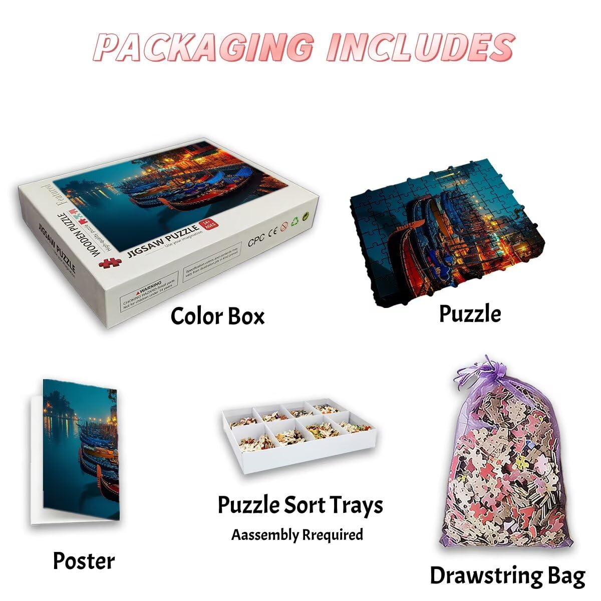 Puzzle 3000 Pezzi Venezia, Puzzle Paesaggi per Adulti, Puzzles in Legno Intrattenimento Creativo, Divertimento, Puzzles Educativi Classici con Confezione di Alta Qualità Idea Regalo Donna, Decor -2492