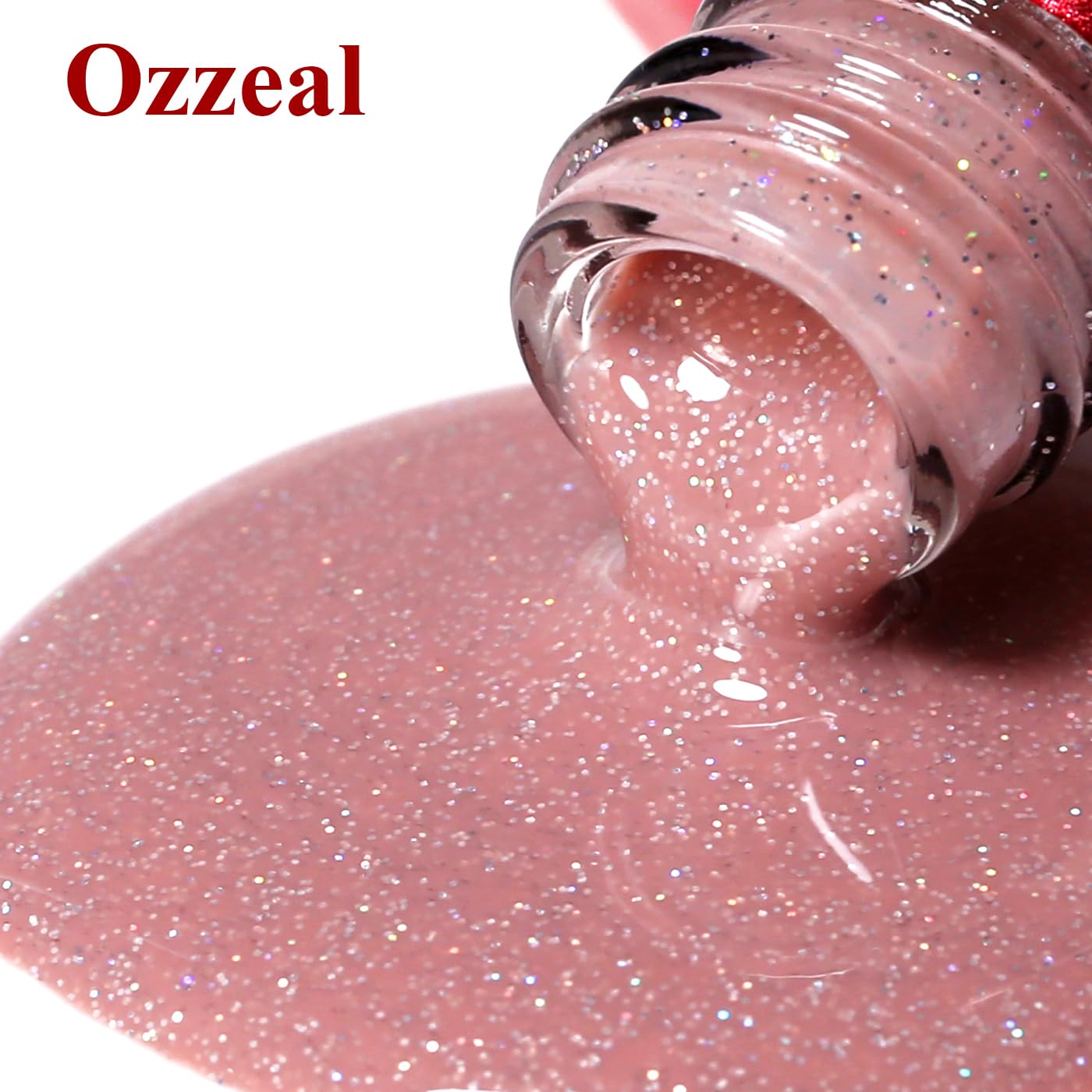 Ozzeal Iridescent Nude Mauve Pink Gel Nail Polish, 15ML Sparkle Shimmer Glitter, Soak Off LED UV Gel Nail Polish for Art DIY Manicure — view 7