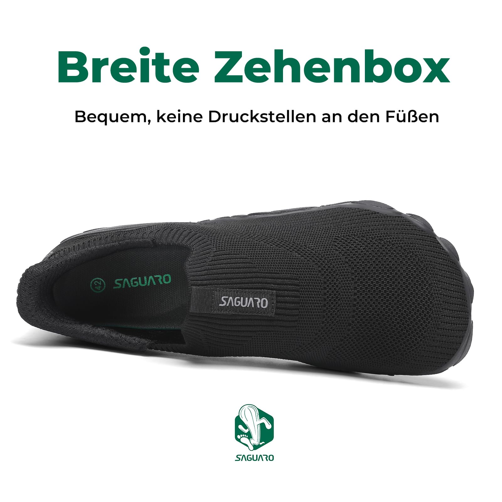 SAGUARO Unisex Barfußschuhe Minimalistische Slip-On Barefoot Sneaker für Alltag,Training,Walking Gr.36-48