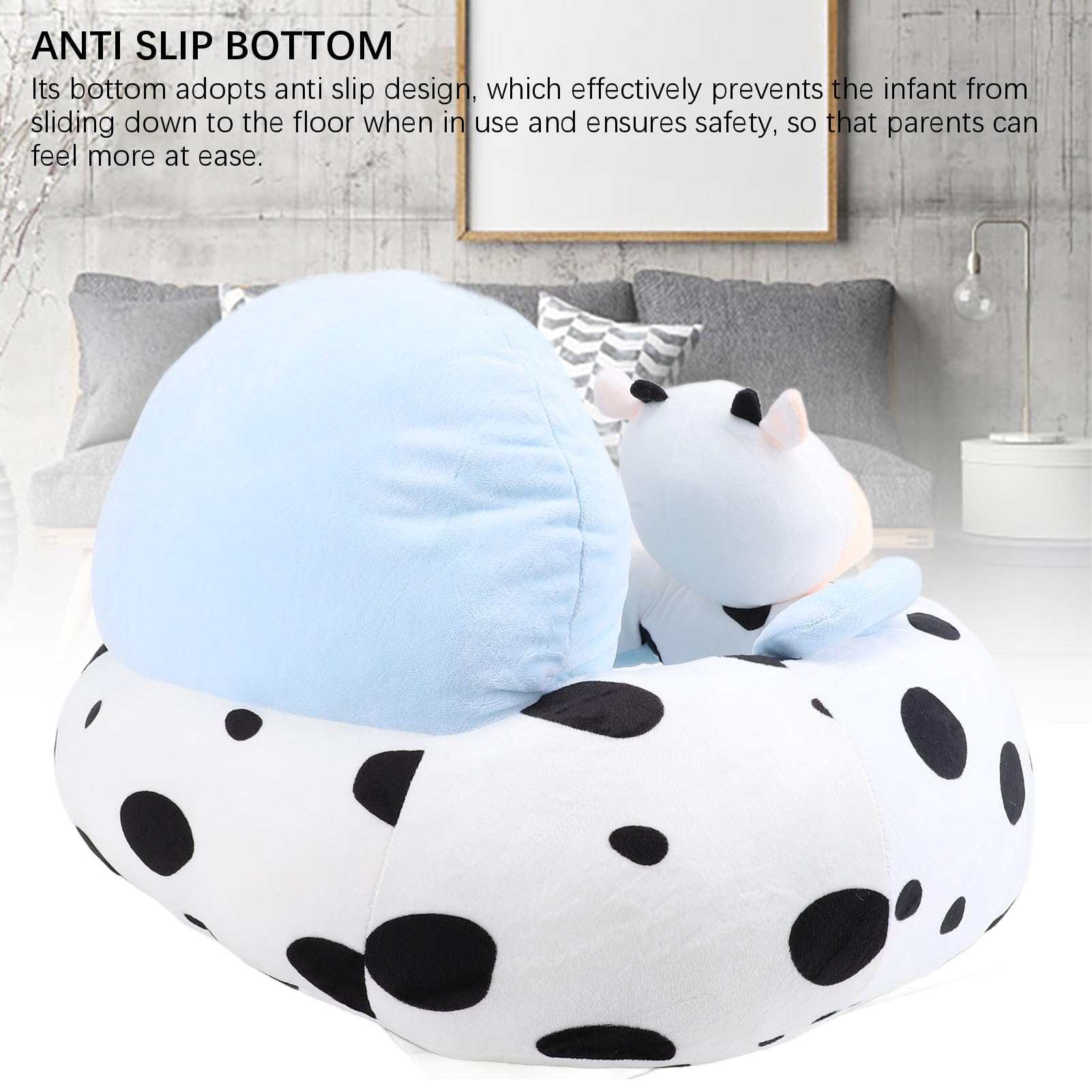Generic Seggiolino di Supporto per Neonato Comodo Peluche in Cartone Animato con Fondo Antiscivolo, Sedia da Apprendimento per la Casa, Altezza 35 Cm