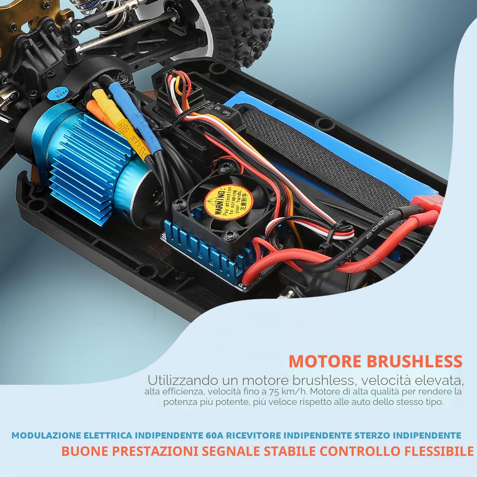 Goolsky Auto radiocomandata 1/12, 75 km/h, auto radiocomandata, fuoristrada, ad alta velocità, 2,4 GHz, 4 WD RTR, motore senza spazzole, telaio in metallo, crawler RC Buggy Crawler