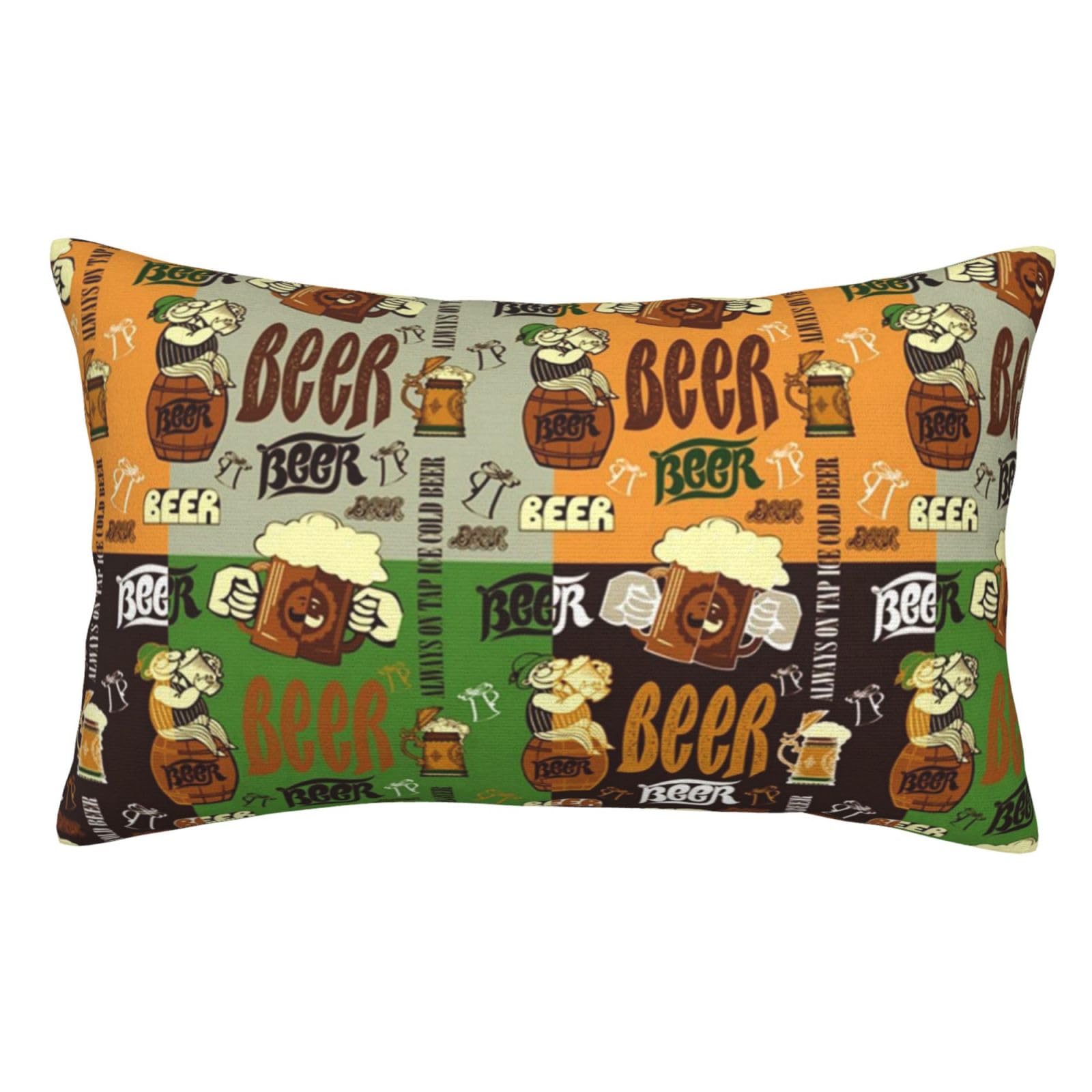 WKSGDSG Soft Plush Pillow Cover For Sofa & Bed, Beer, Standard Furry Throw Pillow Case 35x50 cm, Decorative Cushion Cover For Bedroom Living Room Decor, Hidden Zipper Pillowcases For All Seasons