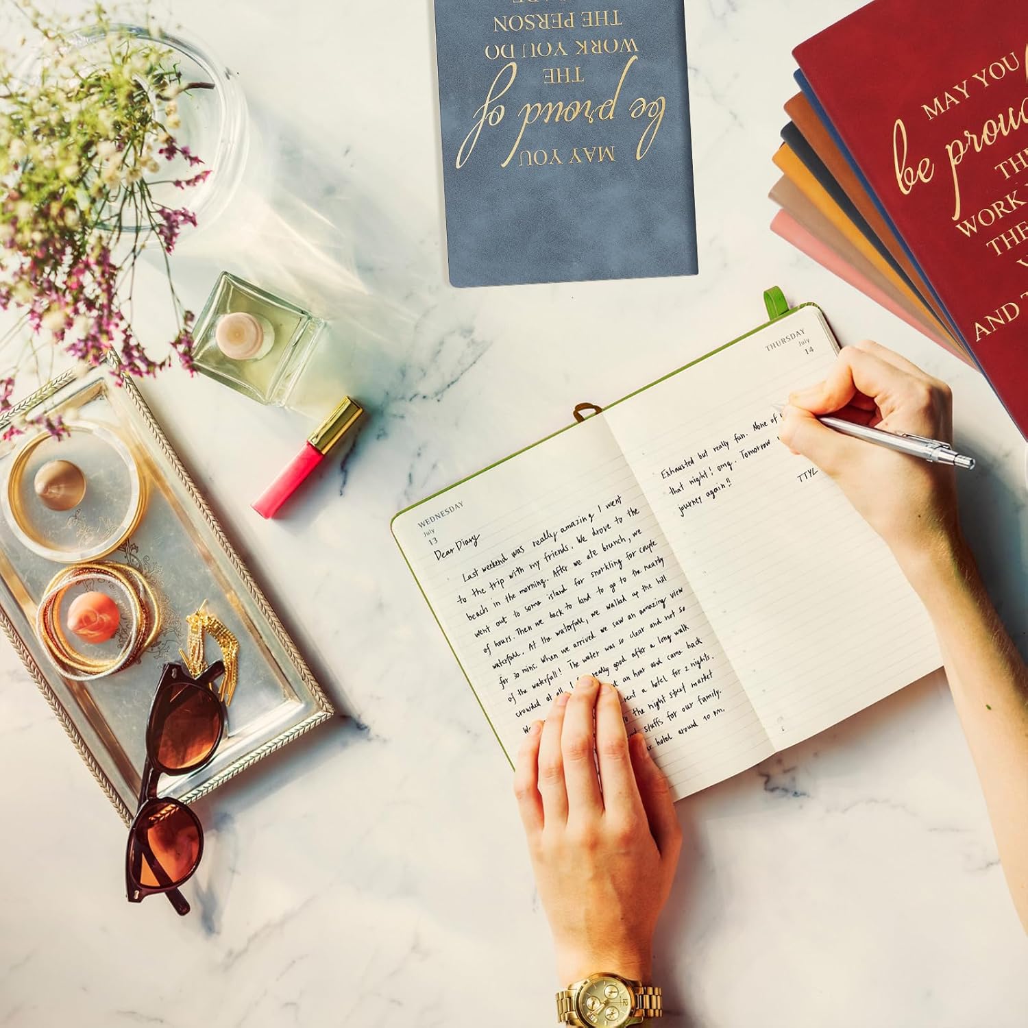 Ctosree 24 Pack Employee Appreciation Gifts A6 Leather Journal Bulk May You Be Proud of The Work Sign Thank You Gifts Notebook Small Notepad Inspirational Gift for Volunteer Teacher Coworker