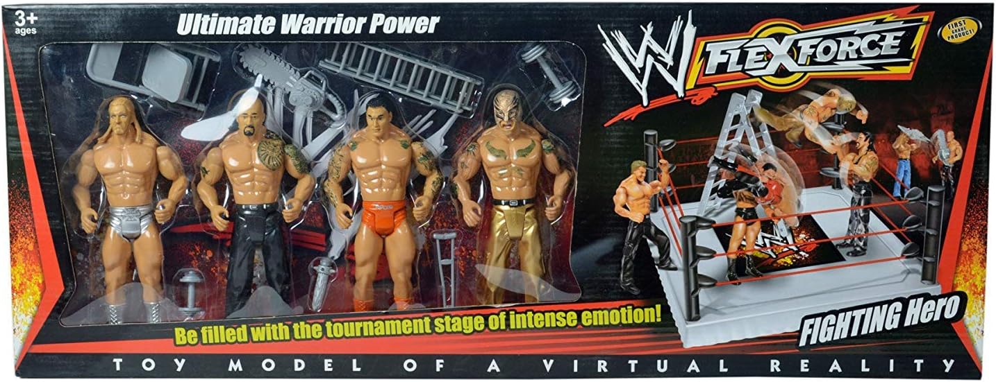 Generic FlexForce WWE Toys Action Figures World Ultimate Warrior Power Fighting Hero Model Virtual Reality 4 Flex Force Wrestling Heroes Toy