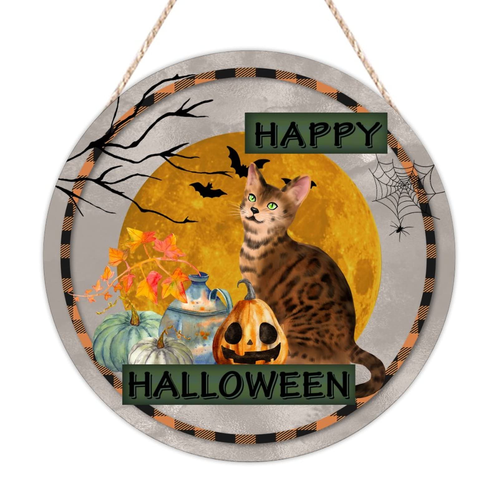 Decoration murale moderne Halloween panneau bois porche et entree