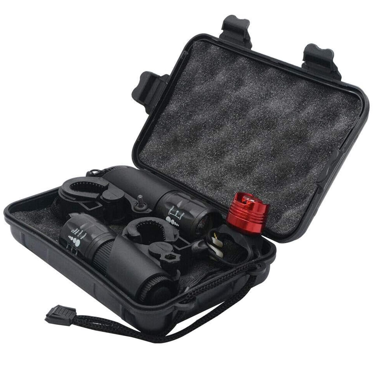 Riloer Front Light LED Bike Bicycle Cycle 1 Pair Zoomable Torch Front Light and Bicycle Rear Light Set