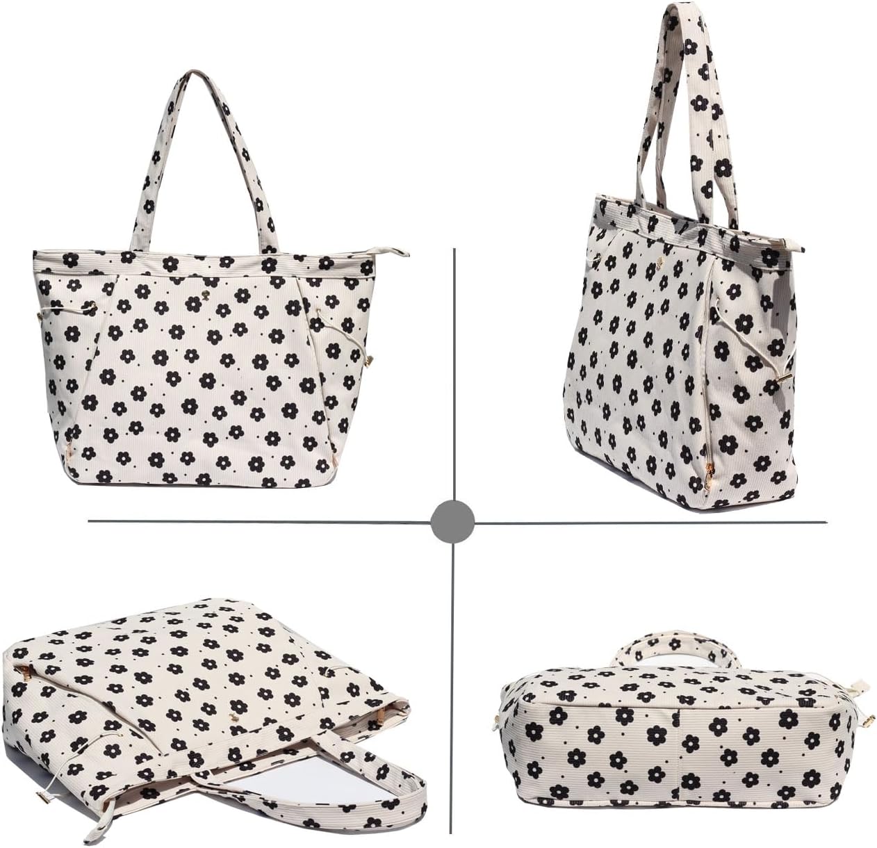 ESVAN Corduroy Yoga Tote Bag Gifts for Women Drawstring Yoga Mat Bag for Office Workout Travel Carryall Pilates Gym